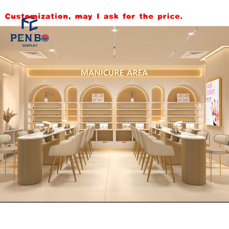 Interior Design Nail Salon - Custom.Custom Simple Style Nagelbar Salonmöbel Holz