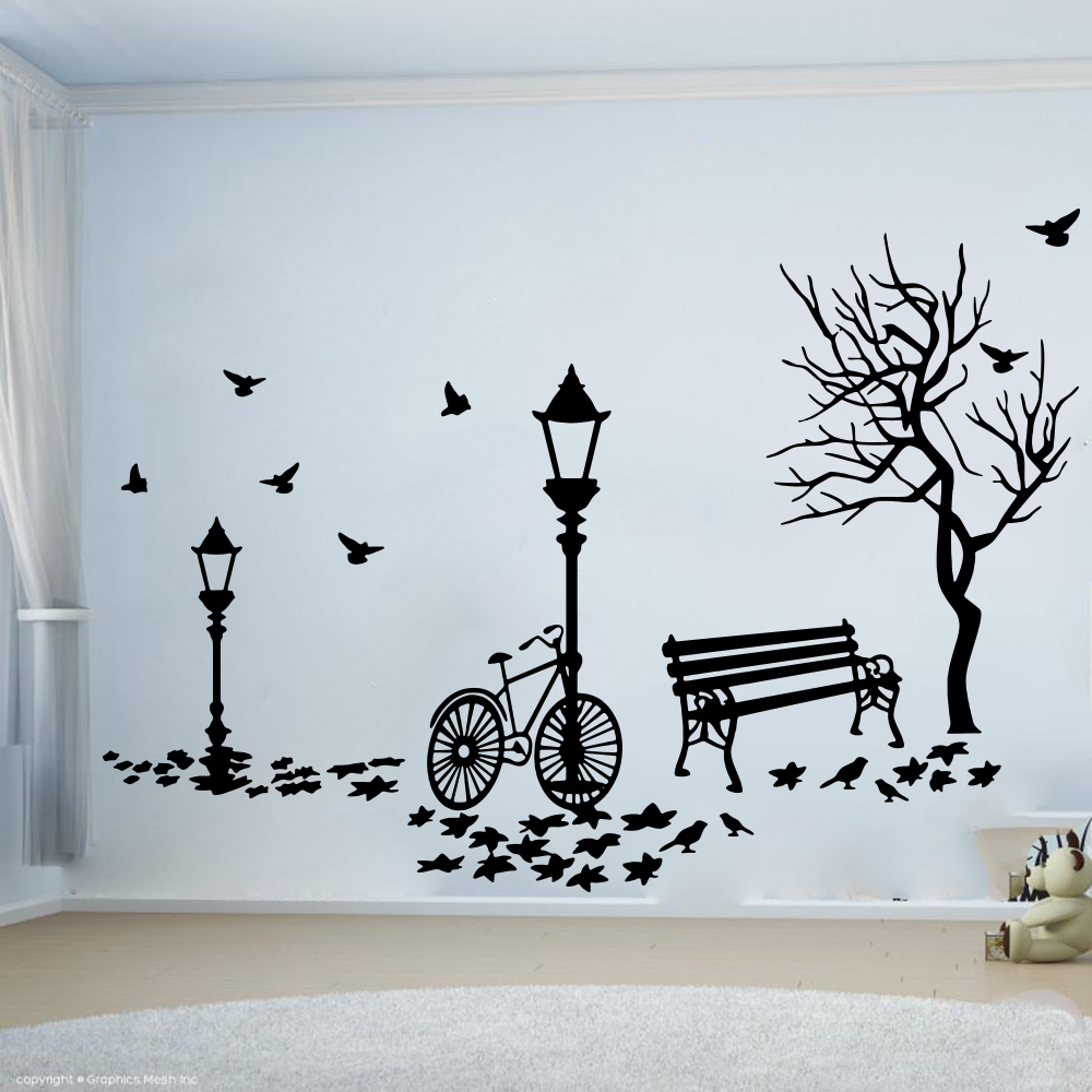 Interior Design Magazine - Moderne Herbst Landschaft Fahrrad Baum Straße