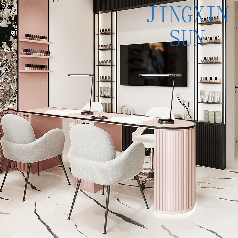 Interior Design Nail Salon - Maßgeschneiderte rosa Schönheitssalon 3D-Innendesign moderne professionelle