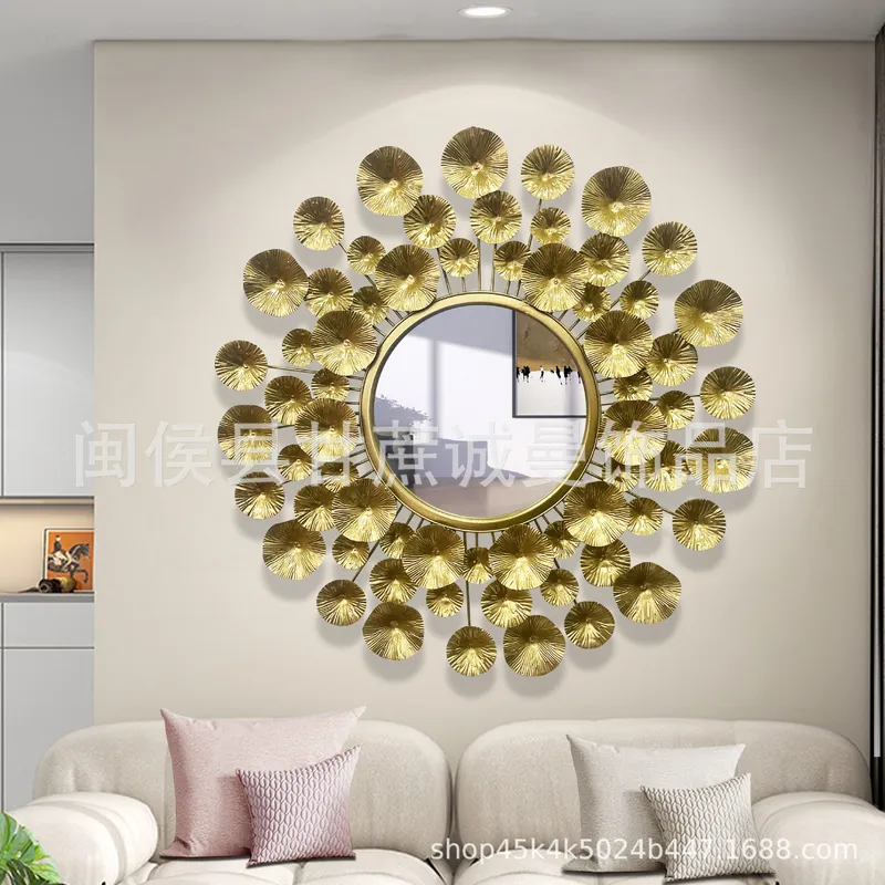 Interior Design Luxury Living Room - Europäischer Stil Gold Metall Wanddekoration Spiegel