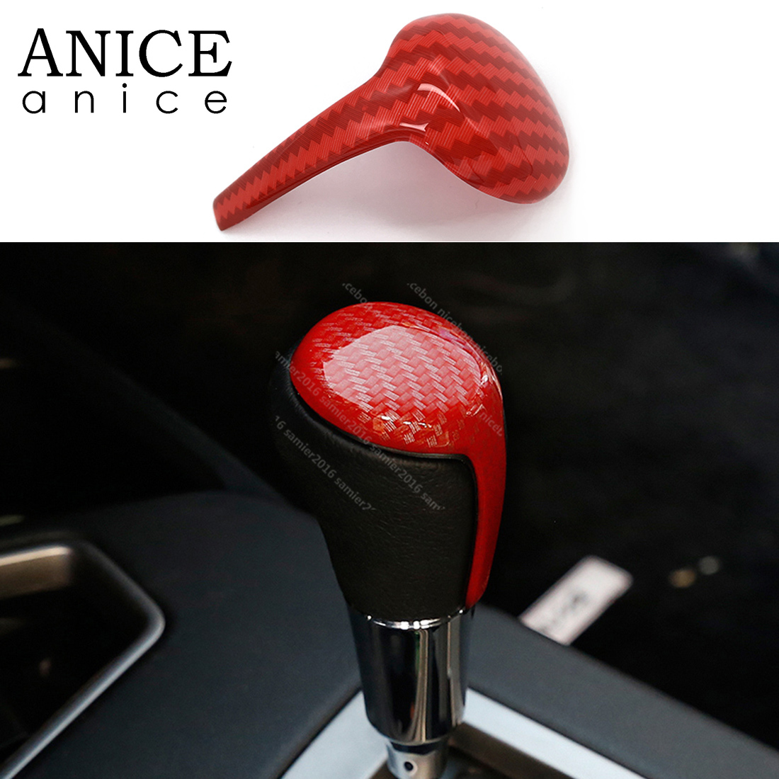 Interior Design Its - RED Carbon Farbe Innen Schaltknauf Dekorateur