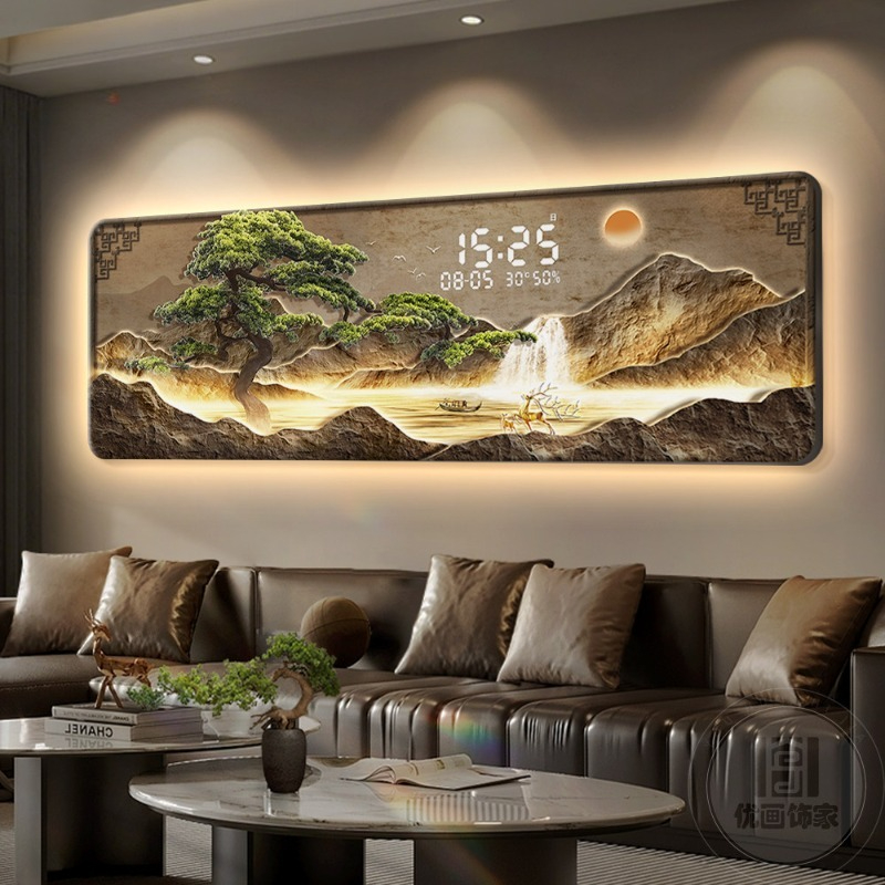 Interior Design Luxury Living Room - Große Luxus-Wanduhr Digital Modern Ästhetisch Kreativ