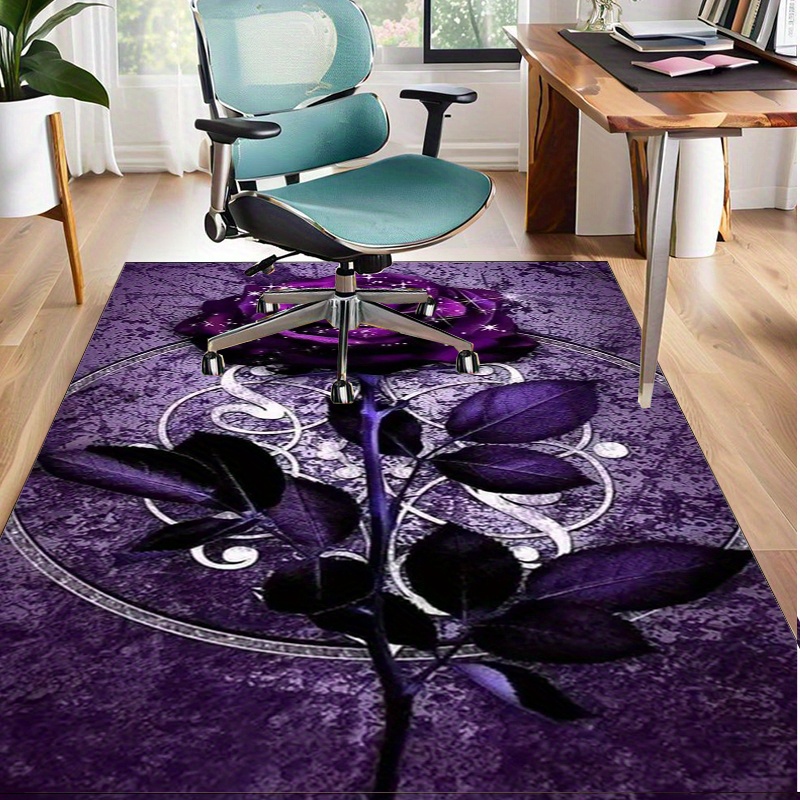 Interior Design Luxury Living Room - Lila Blattteppich für elegante Bürodekoration |
