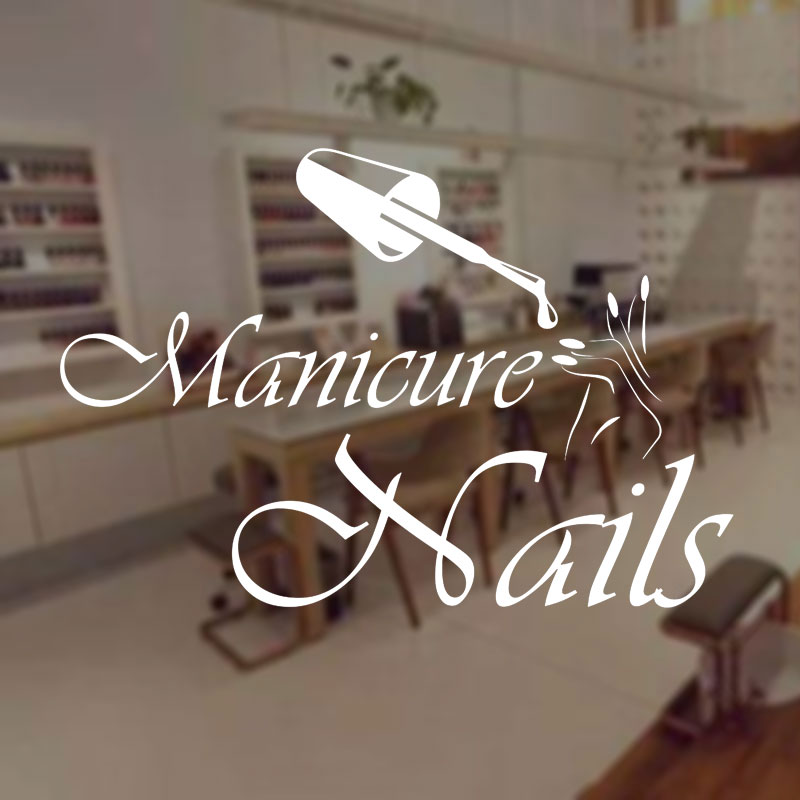 Interior Design Nail Salon - Wandtattoo Maniküre Vinyl Fensteraufkleber Schönheit Nägel