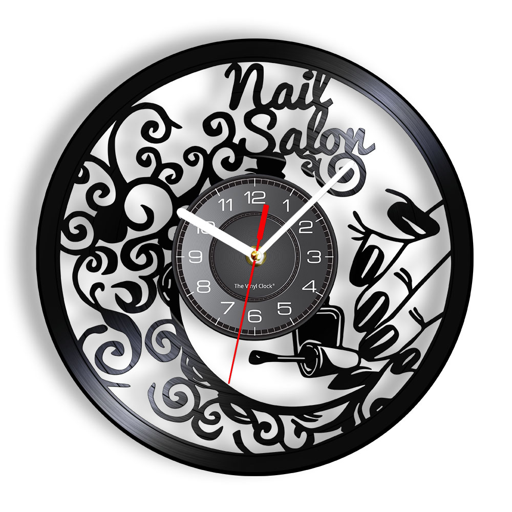 Interior Design Nail Salon - Nagelstudio Wandkunst Nagellack-Bar Wanddekoration Wanduhr Schönheitssalon