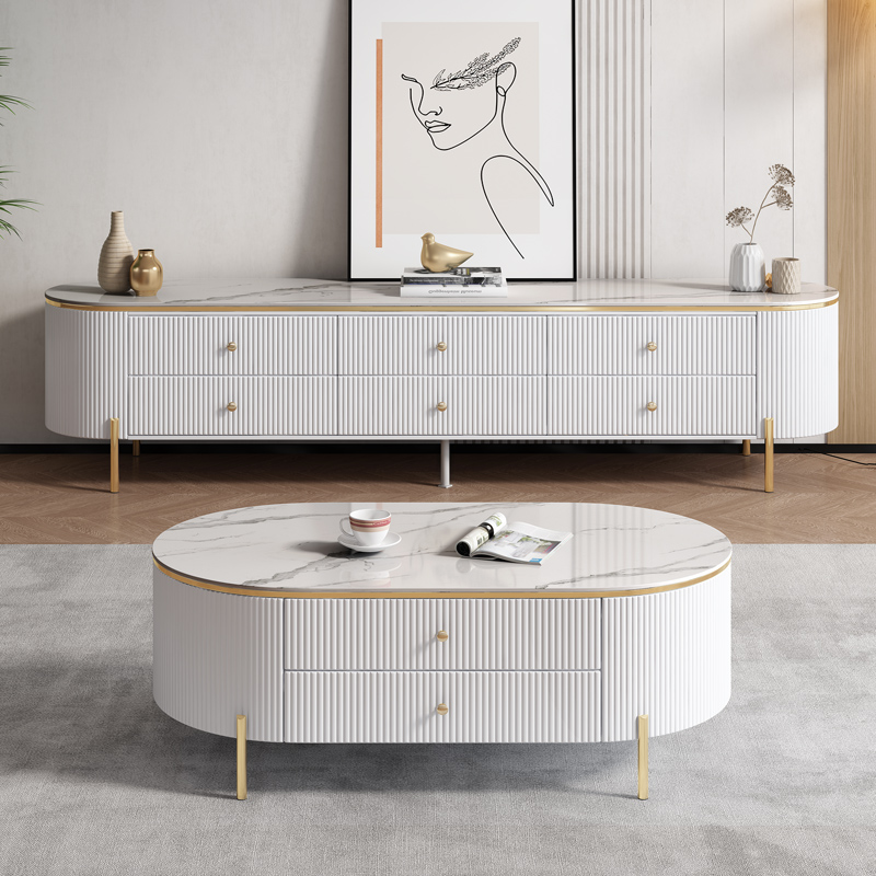 Interior Design Luxury Living Room - Hochwertiges Modernes Luxus-TV-Möbel und Couchtisch-Set mit