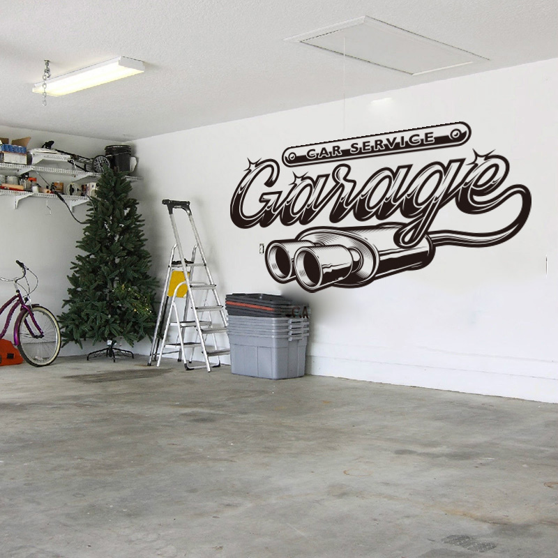 Interior Design Magazine - Retro Auto Service Garage Wand Aufkleber