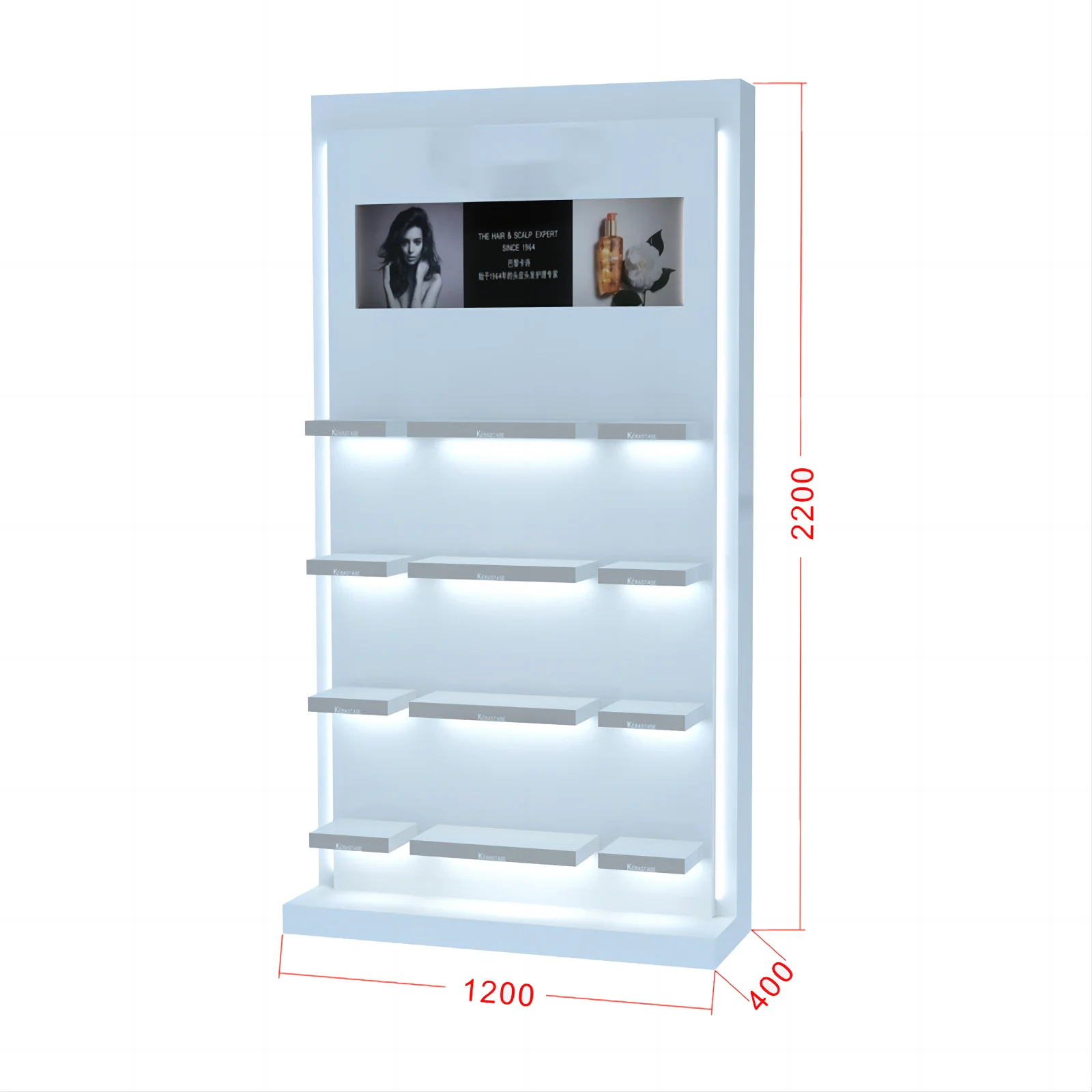 Make-up-Vitrine für Einzelhand – Interior Design Nail Salon Bewertung und Preis