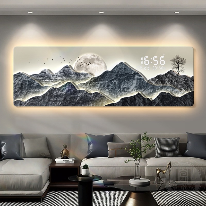 Große Luxus-Wanduhr Digital Mo – Interior Design Luxury Living Room Bewertung und Preis